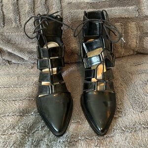 Loeffler Randall Black Pointed Lace-Up Women's Heels